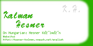 kalman hesner business card